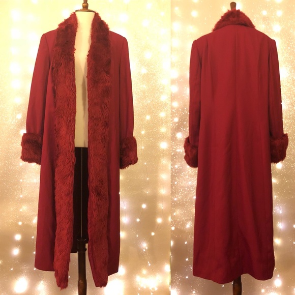 Vintage Jackets & Blazers - Stella Louise for KB Faux Fur Vintage Dress Coat